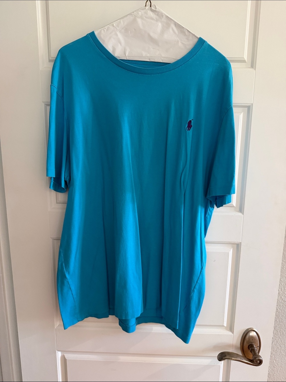 Polo by Ralph Lauren Men's Bright Turquoise Crew Neck Tee